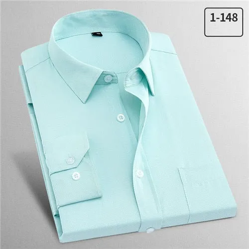 2019 Men's Shirts Solid Slim Men Dress Shirts Long Sleeve Male Business Working Wear Casual Winter Autumn YN10162