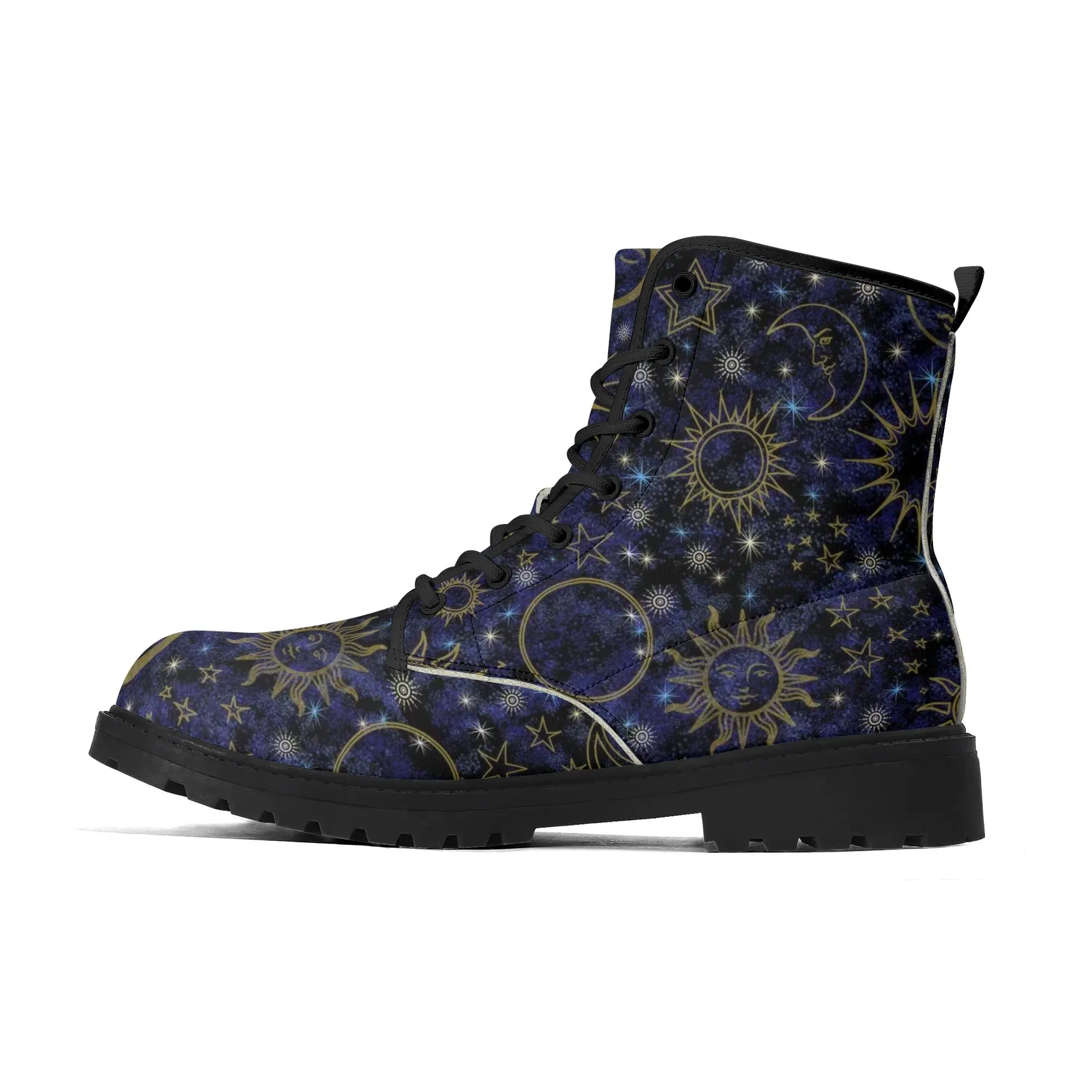 Blue Celestial Night Sky Womens Vegan Boots